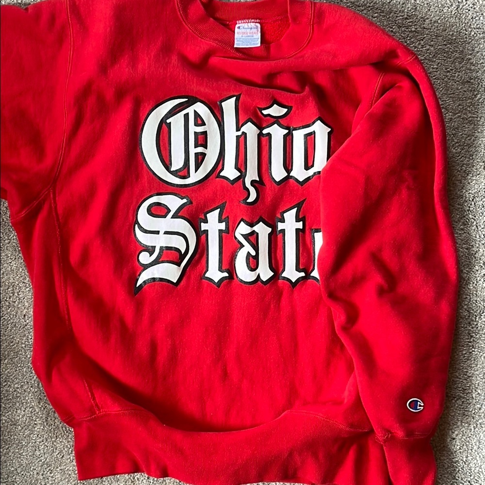 Champion Red Ohio State Men's Sweater